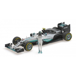 MINICHAMPS Mercedes W07 Rosberg Champion du Monde 2016 (Avec figurine)
